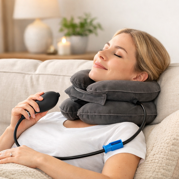 Lumora Inflatable Neck Stretcher Cervical Traction Device – Neck Brace Support for Home & Office Use